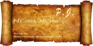 Pócsik János névjegykártya